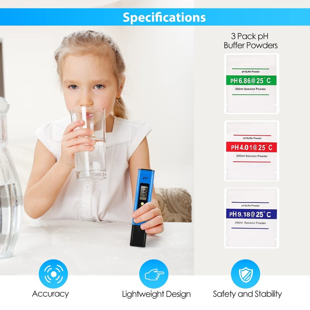 PH Meter, 0.01 High Accuracy Pocket Size with 0-14 Testing Range PH...