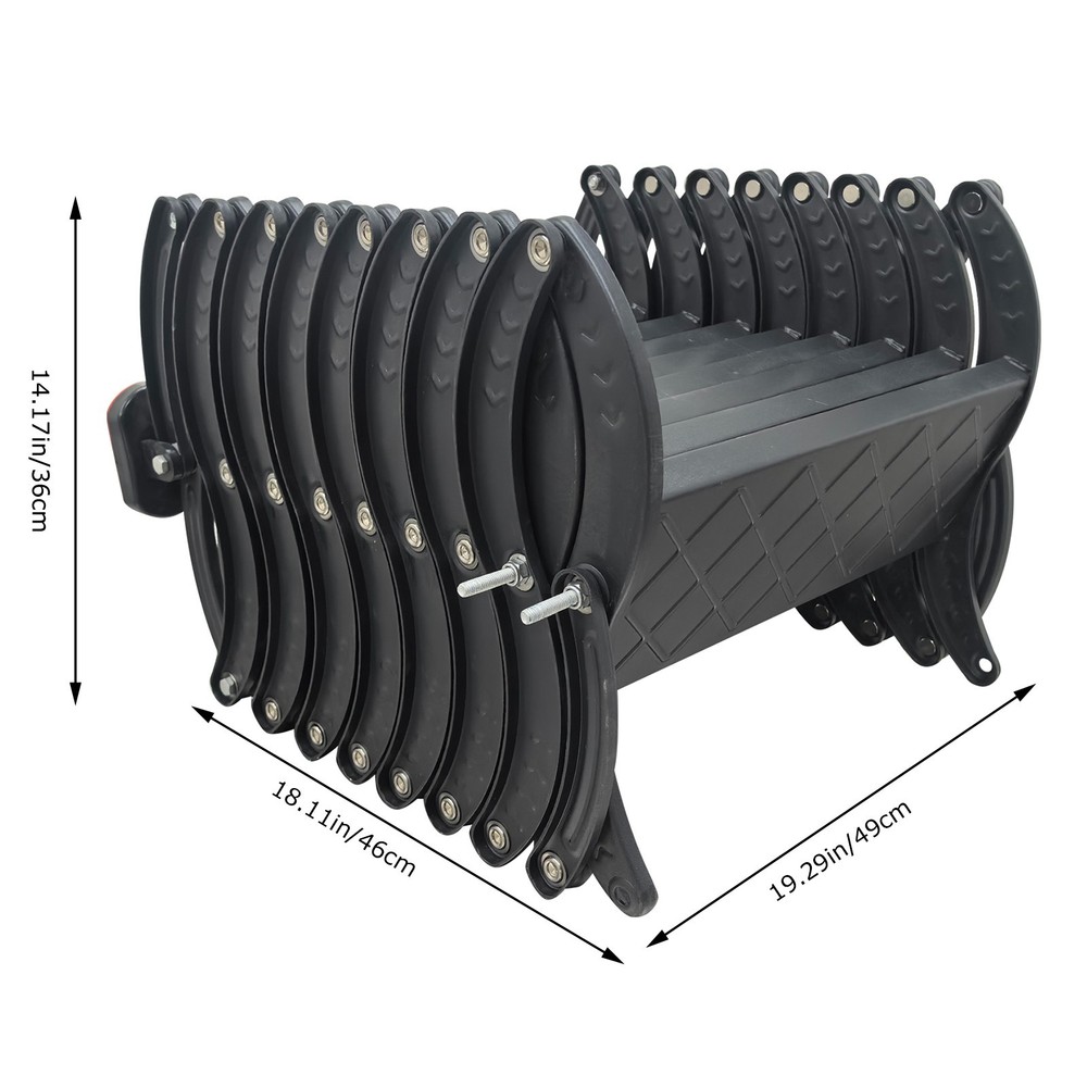 6.73ft 8-Step Wall-Mounted Folding Stair440Lbs Black Pull Down Telescopic Ladder