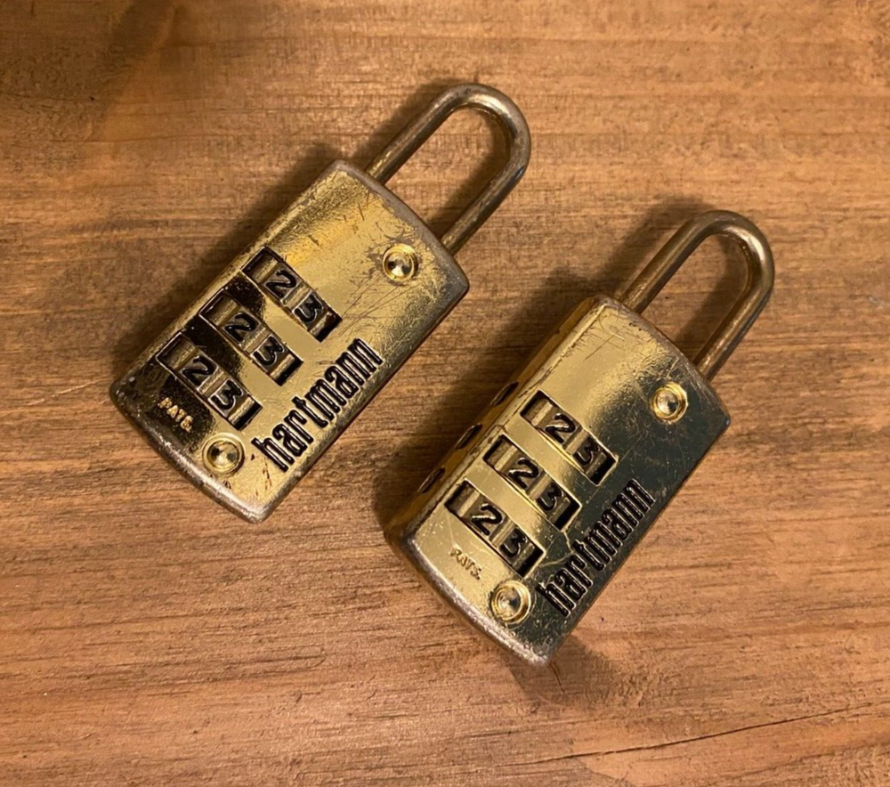 2x Hartmann Combination Luggage Locks – Brass-Colored