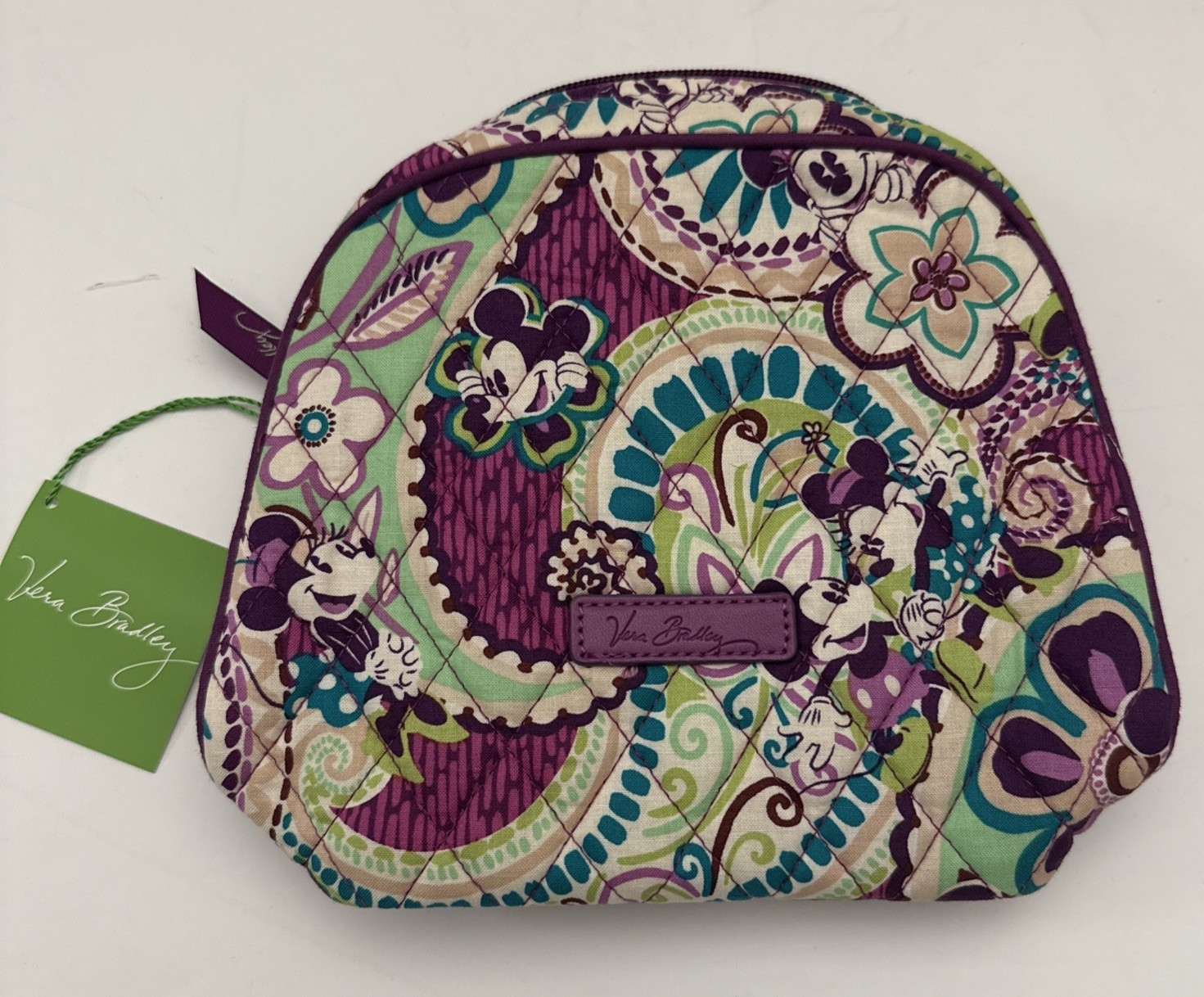 Vera Bradley Disney Parks Minnie Mouse Cosmetic Bag NWT Plums Up Purple Paisley