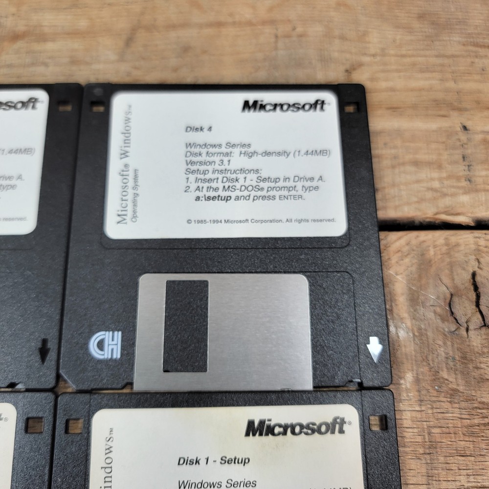 Microsoft Windows 3.1 Setup Disks (Complete 6-Disk Set, 3.5" Floppy, 1992)