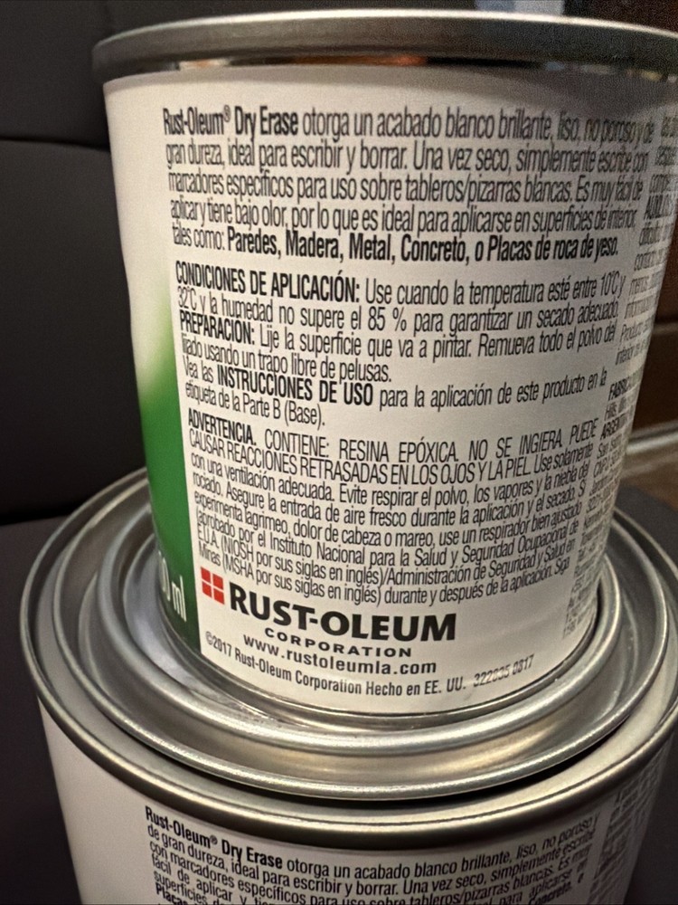 Rust Oleum Dry Erase ( Whiteboard / marker board surface)