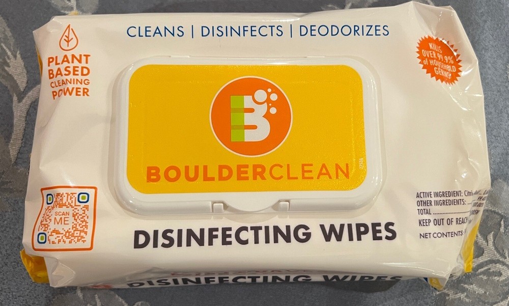 Boulder Clean Disinfecting Wipes, 72 Count Plant Based Cleaner