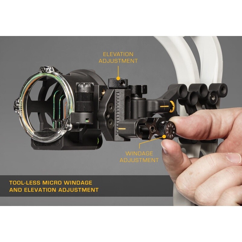 Peak Sight Vertical Inline Pin Technology Multi-Pin Bow Sight 5 Fiber Optic Pins