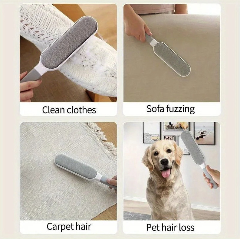 1pc Double-Sided Pet Hair Remover Lint Brush for Clothes Sofa Carpet - NEW