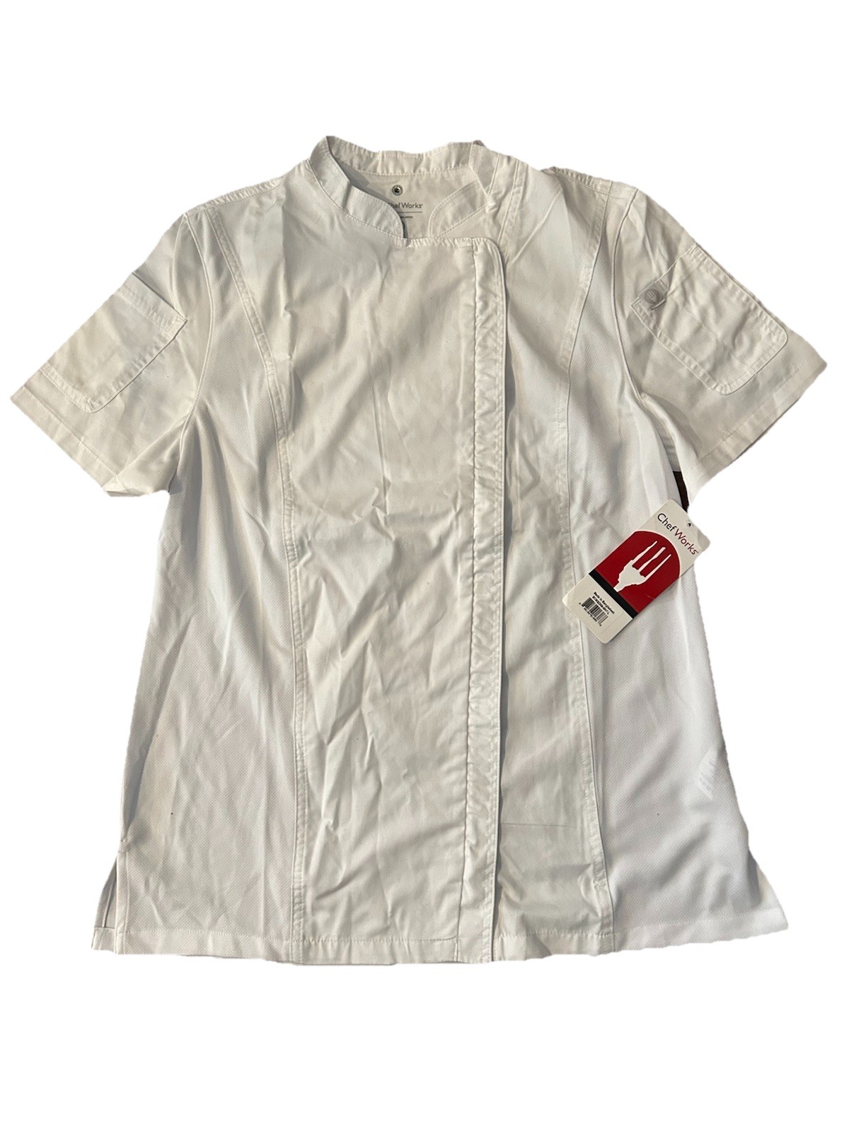 Chef Works Women's Springfield Chef Coat Jacket Size Large White Zipper