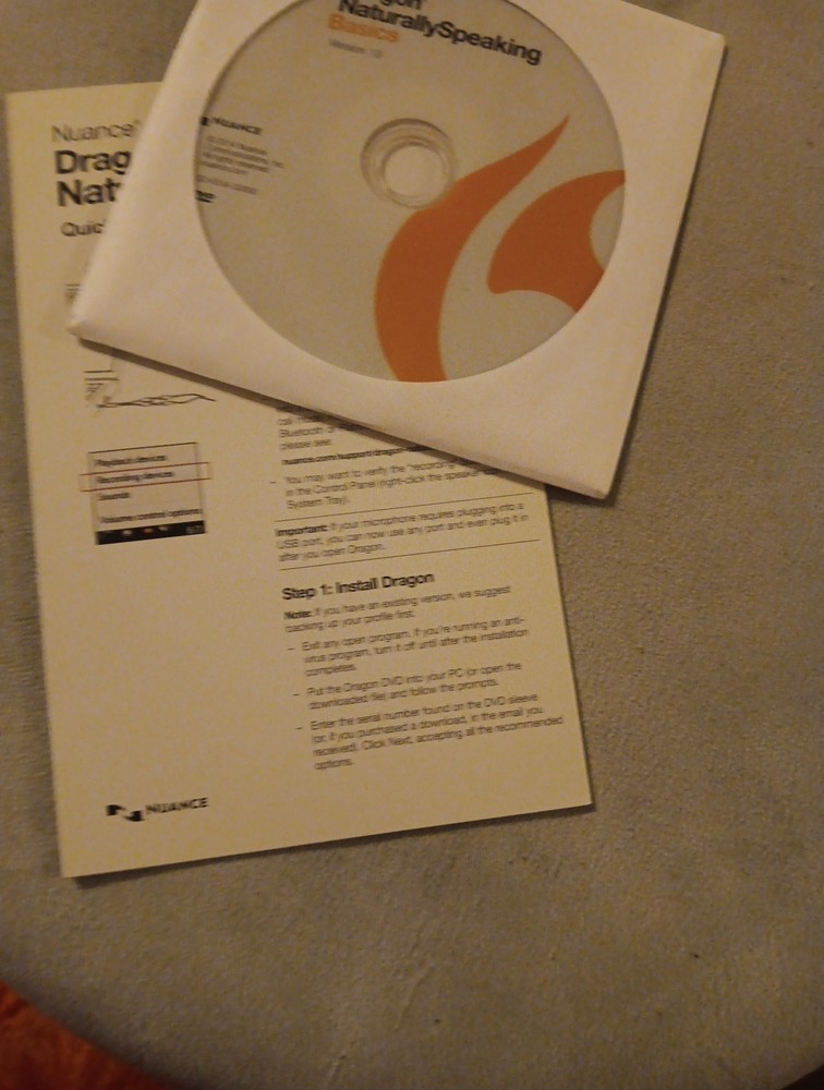 Nuance Dragon NaturallySpeaking 13 Basics Speech Recognition Software W/ Headset