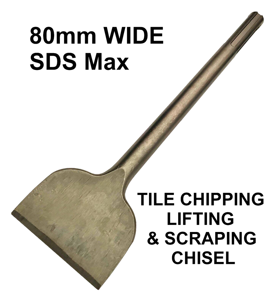 SDS MAX CHISEL 80mm WIDE JACK HAMMER FLAT TILE LIFTING SCRAPING JACKHAMMER