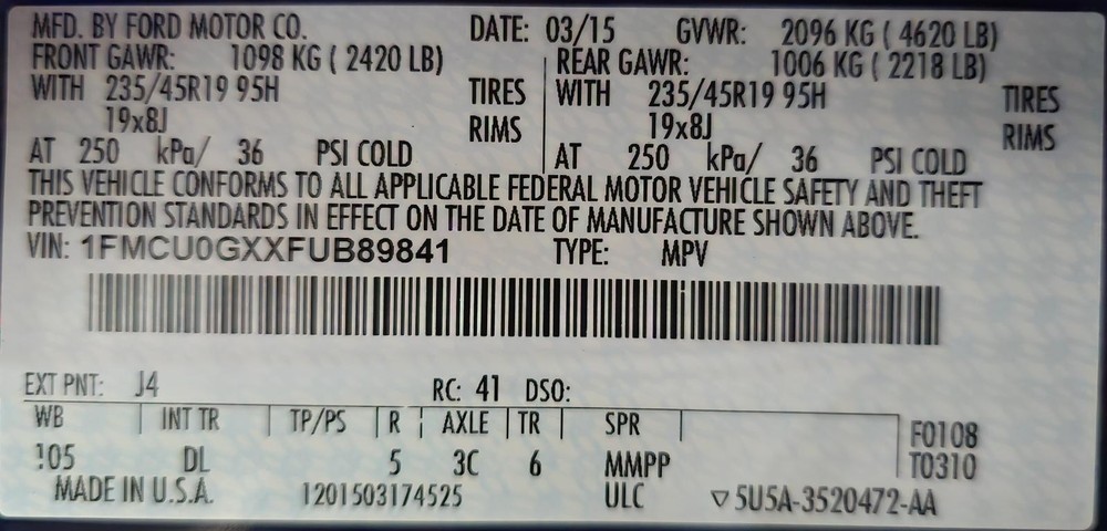 Used A/C Selector Switch fits: 2015 Ford Escape Front automatic temperature cont