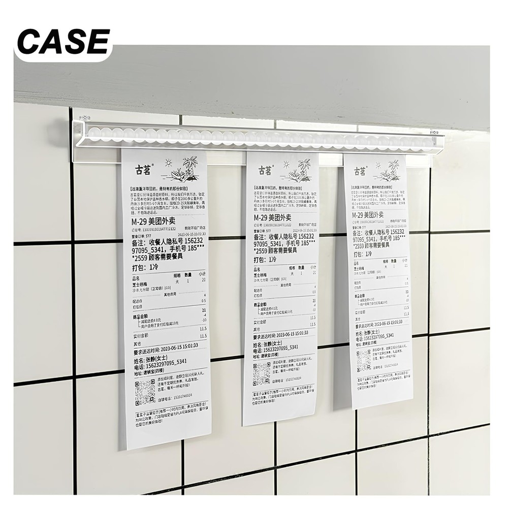 3 Pack 35.4 Total Stackable Ticket Holders, No-Drill, Restaurant, Receipt