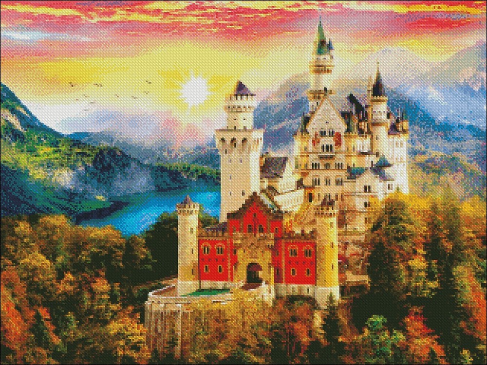 Castle Dream - Chart Counted Cross Stitch Patterns Needlework DIY DMC Color