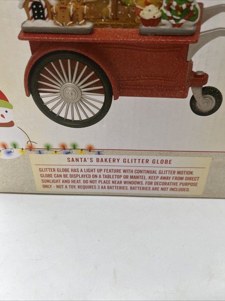 Cracker Barrel Santa’s Bakery Glitter Globe New In Box