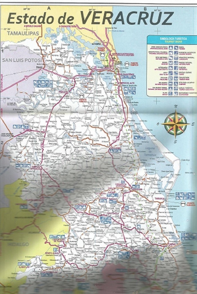 VeraCruz, Mexico State Map by Ediciones Independencia