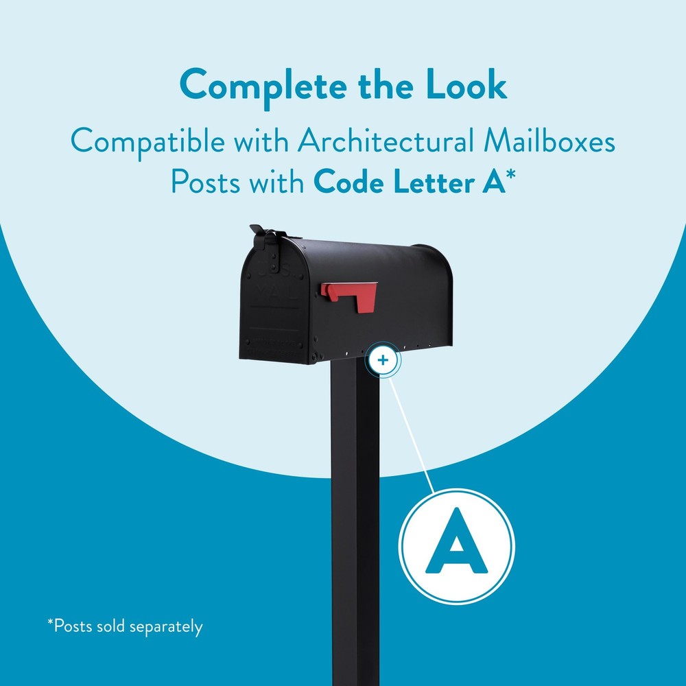 Rust-Proof Aluminum Post Mounted Mailbox for Curbside Residential Delivery