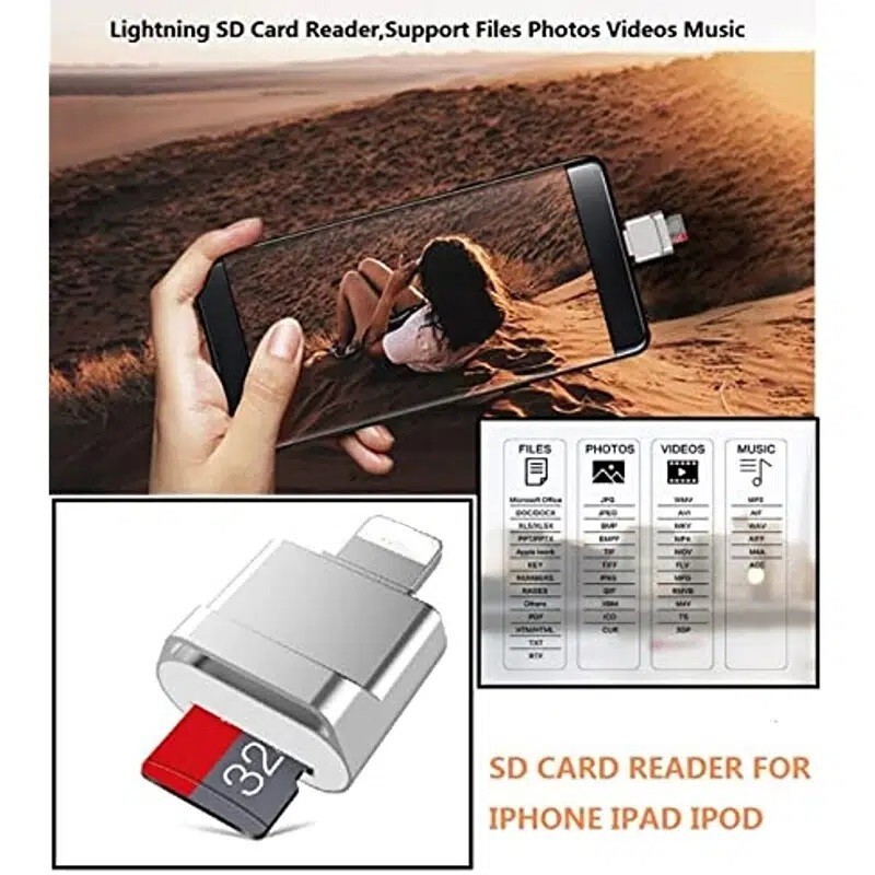 Micro SD Card Reader Converter Suitable For IPhone IPad,OTG To Micro SD/TF Card