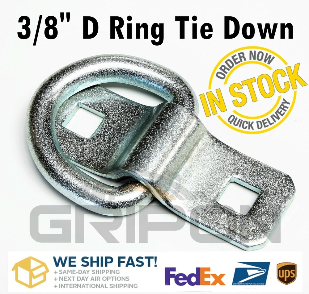 GRIPON 20x 3/8" D Ring Surface Tie Down with 2.5inch Carriage Bolt Hardware
