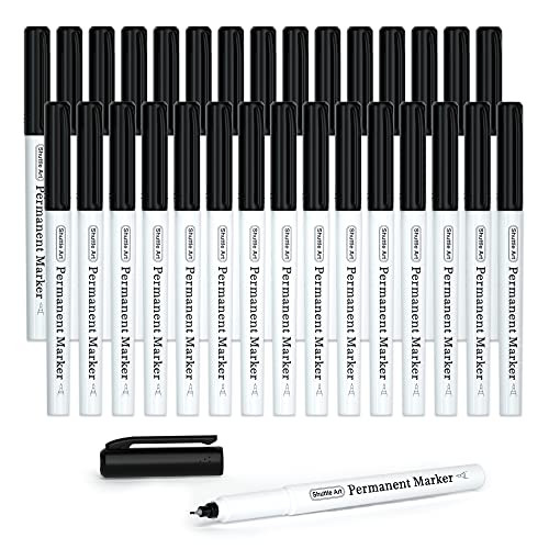 Permanent Marker, 30 Pack Ultra Fine Point Black Permanent Marker set, Works