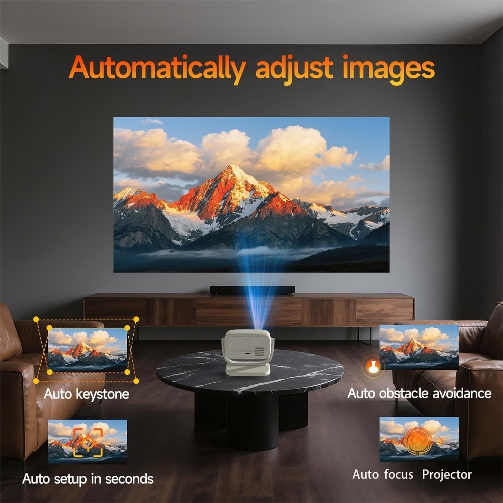 Projector Auto Focus Projector Projector with Wifi and Bluetooth Portable Projec