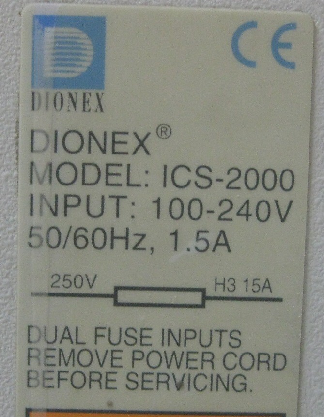 DIONEX ICS-2000 CHROMATOGRAPHY SYSTEM