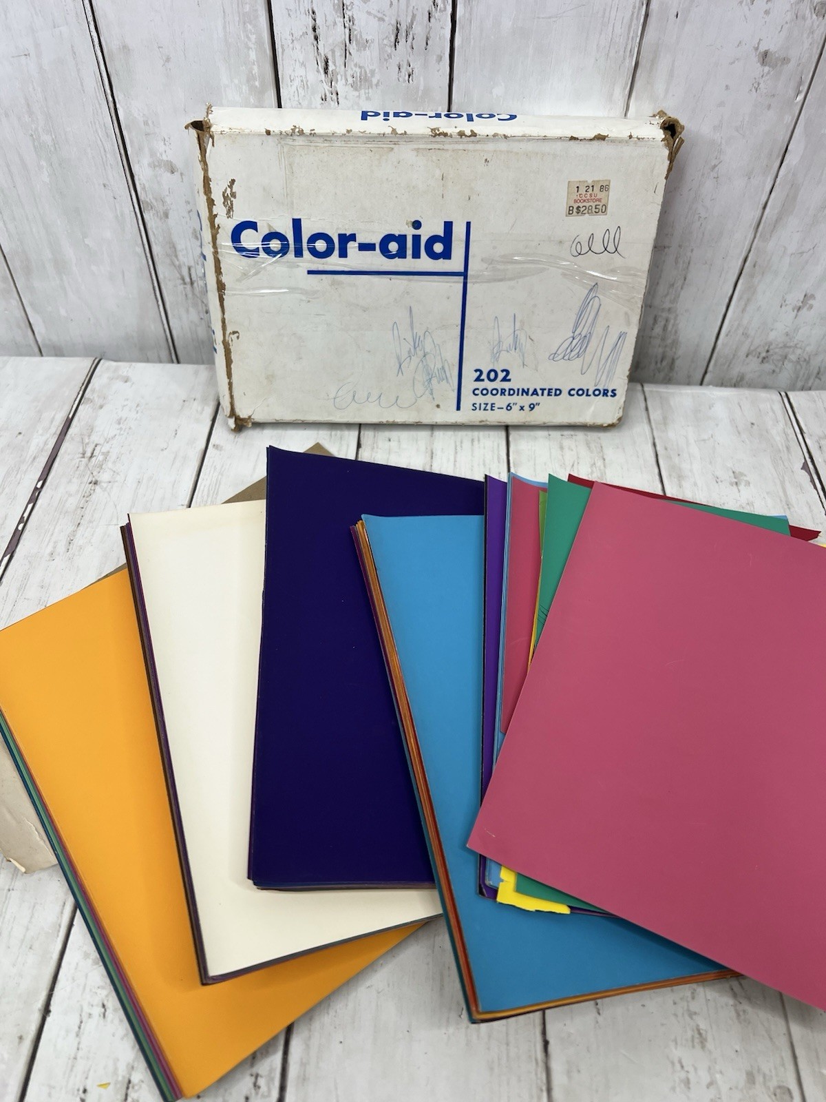 Color-Aid 202  Coordinated Color Swatch Papers Set 6x9" Vintage Used Incomplete
