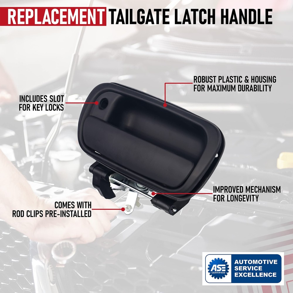 Tailgate Handle Latch with Keyhole - 2000-2006 Tundra Handle, Black