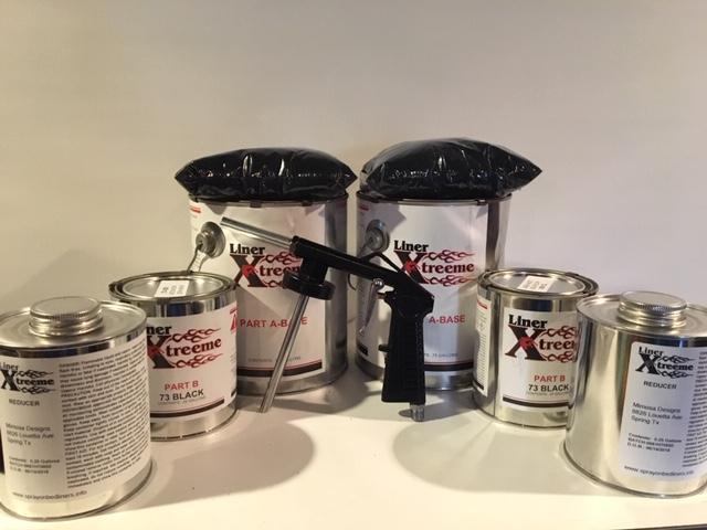 SPRAY IN on BEDLINER KIT Black 3 Gallons mixed Bed Liner with Gun, 12 Liters!