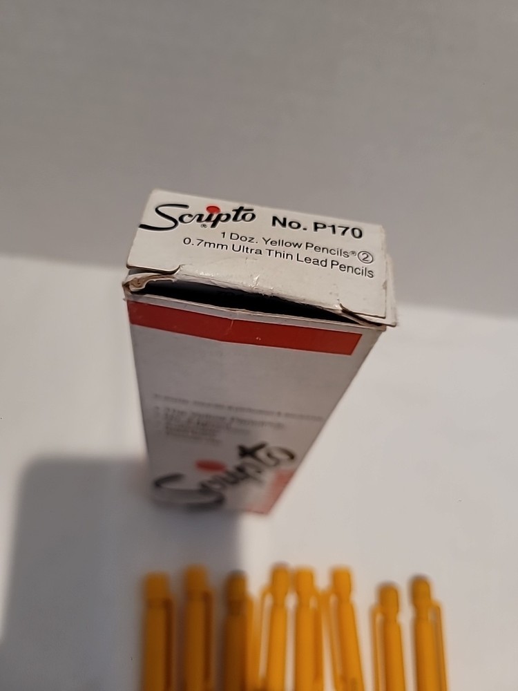 Scripto Refillable Pencil #2 Mechanical Pencils 0.7mm 8 Pencils 4 Erraser Box