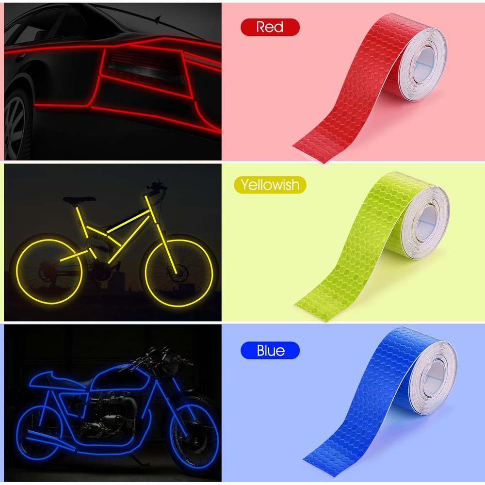 6 Rolls Reflective Tape Roll Nighttime Reflective Warning Tape for Trailers