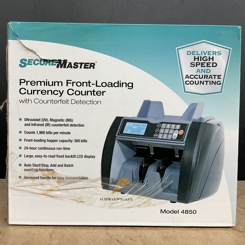 Secure Master Model 4850 Premium Front-Loading Currency Counter - Brand New