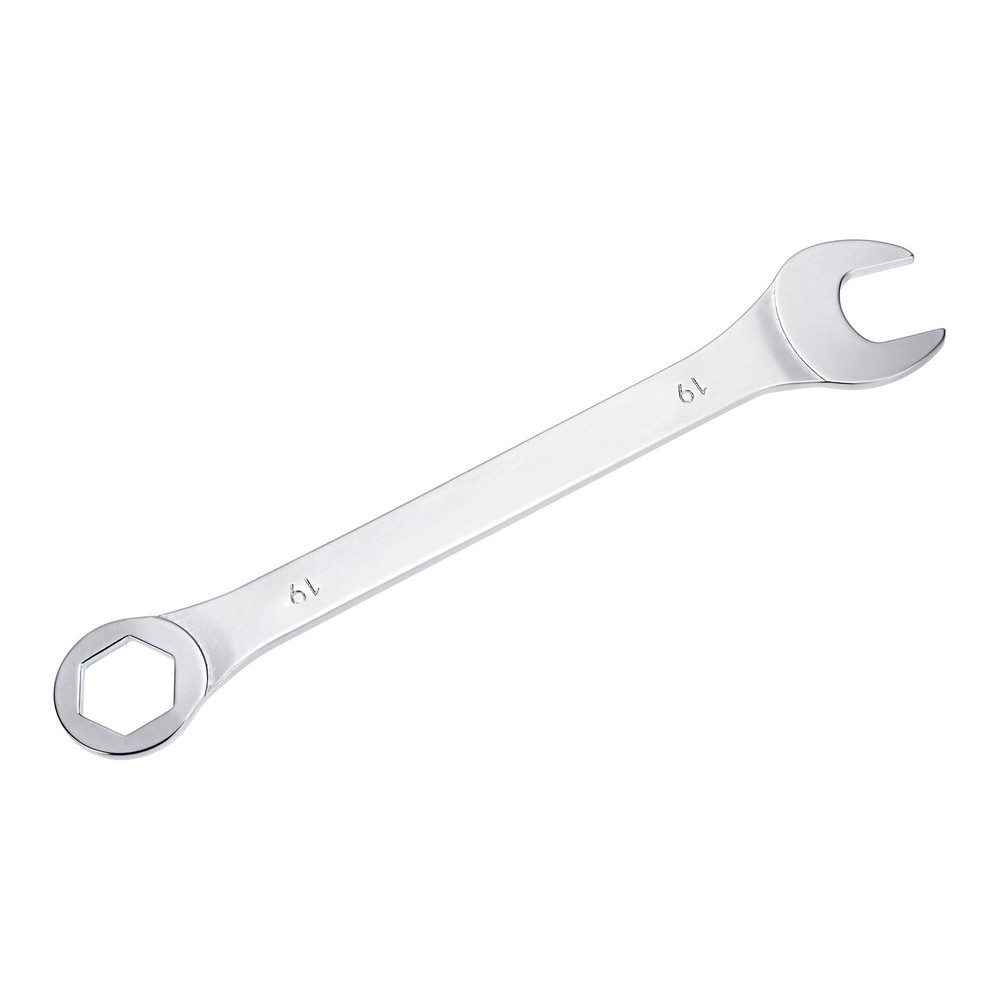 Thin Combination Wrench with Offset 6 Point End and Angled Open End 19mm
