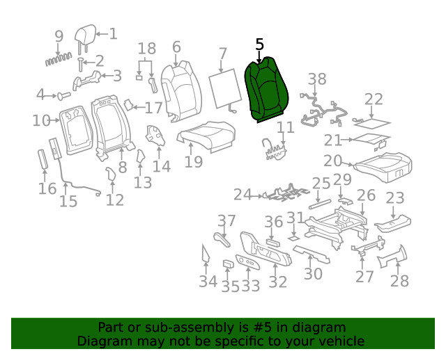 Genuine GM Seat Back Cover 25984366