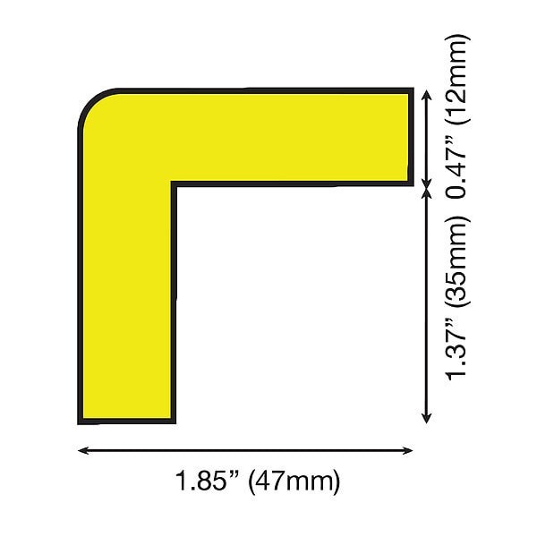 Knuffi 60-6770 Corner Guard, Flat, Black/Yellow