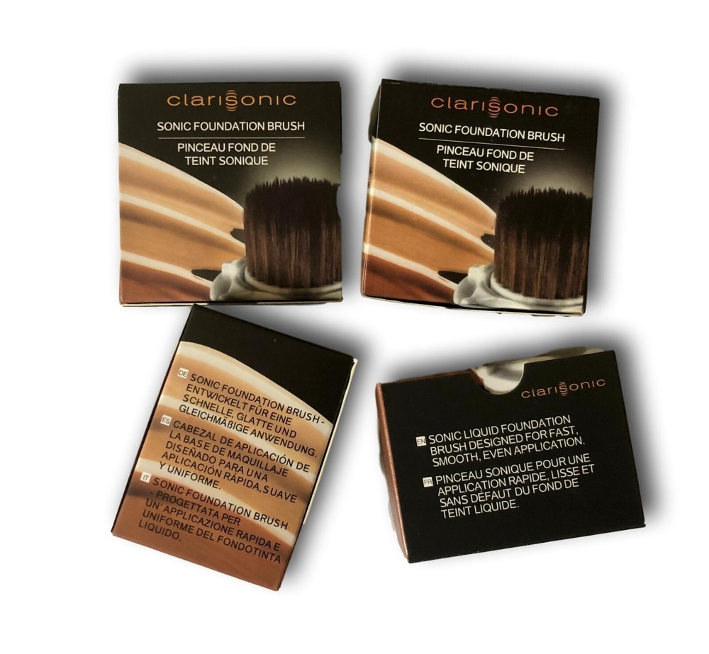 Clarisonic 2 Pk Sonic Foundation Face Cleanser System Replacement Brush head