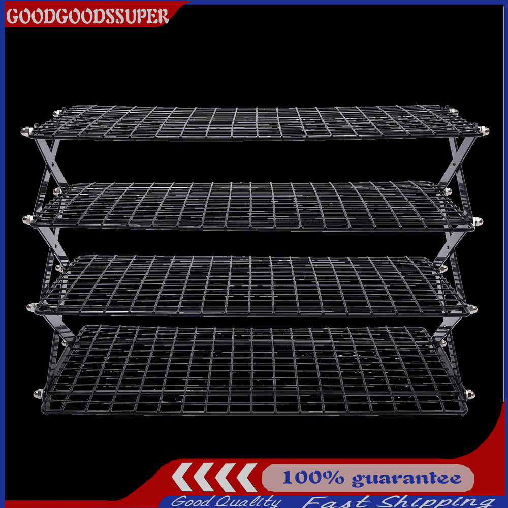 4-Tier Collapsible Cooling Rack Adjustable 3 Setting Design Stackable Cooling US