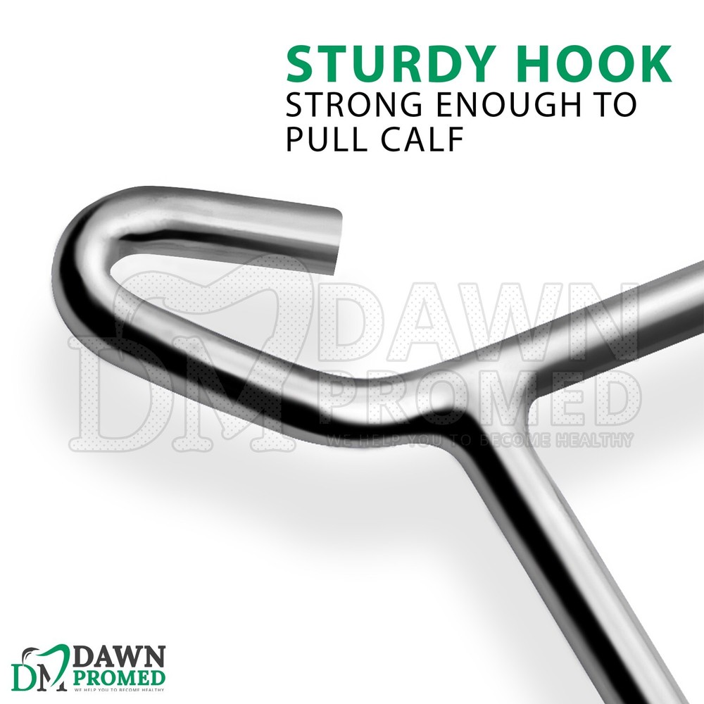 3 Pcs OB Calf Puller Hook & 30" 60" Chain Set Veterinary Instruments