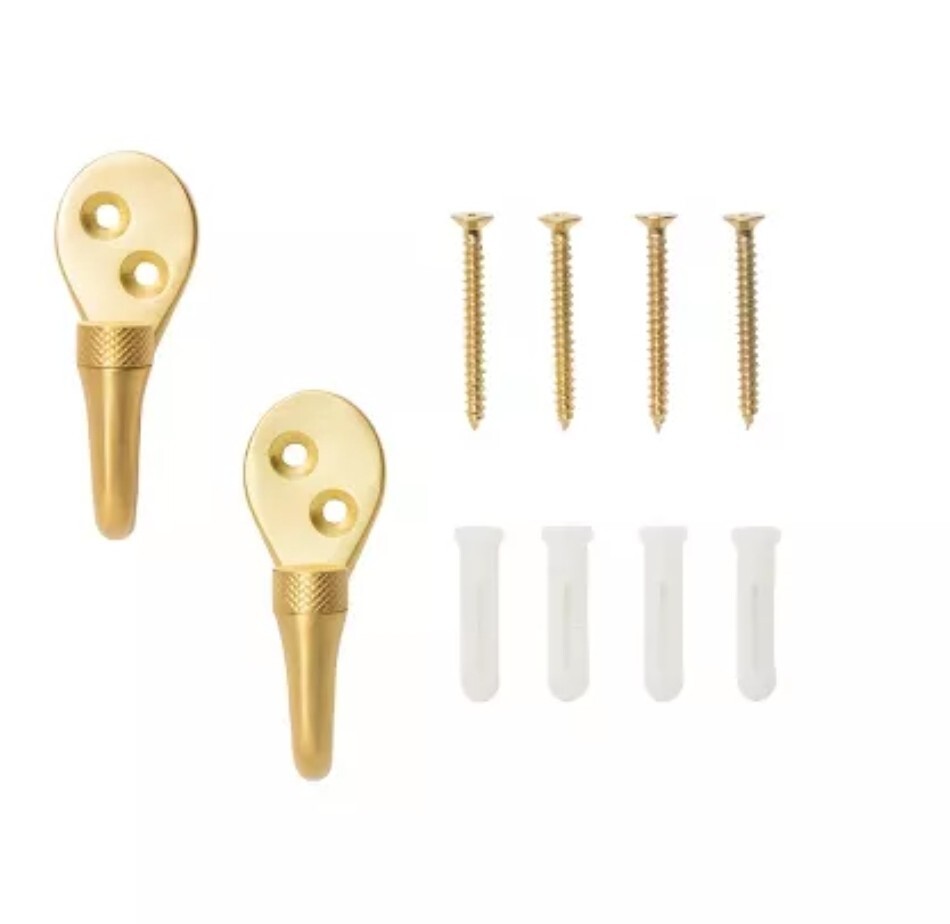 Set Of 2- 2pk Knurled Single Prong Hook - Threshold™