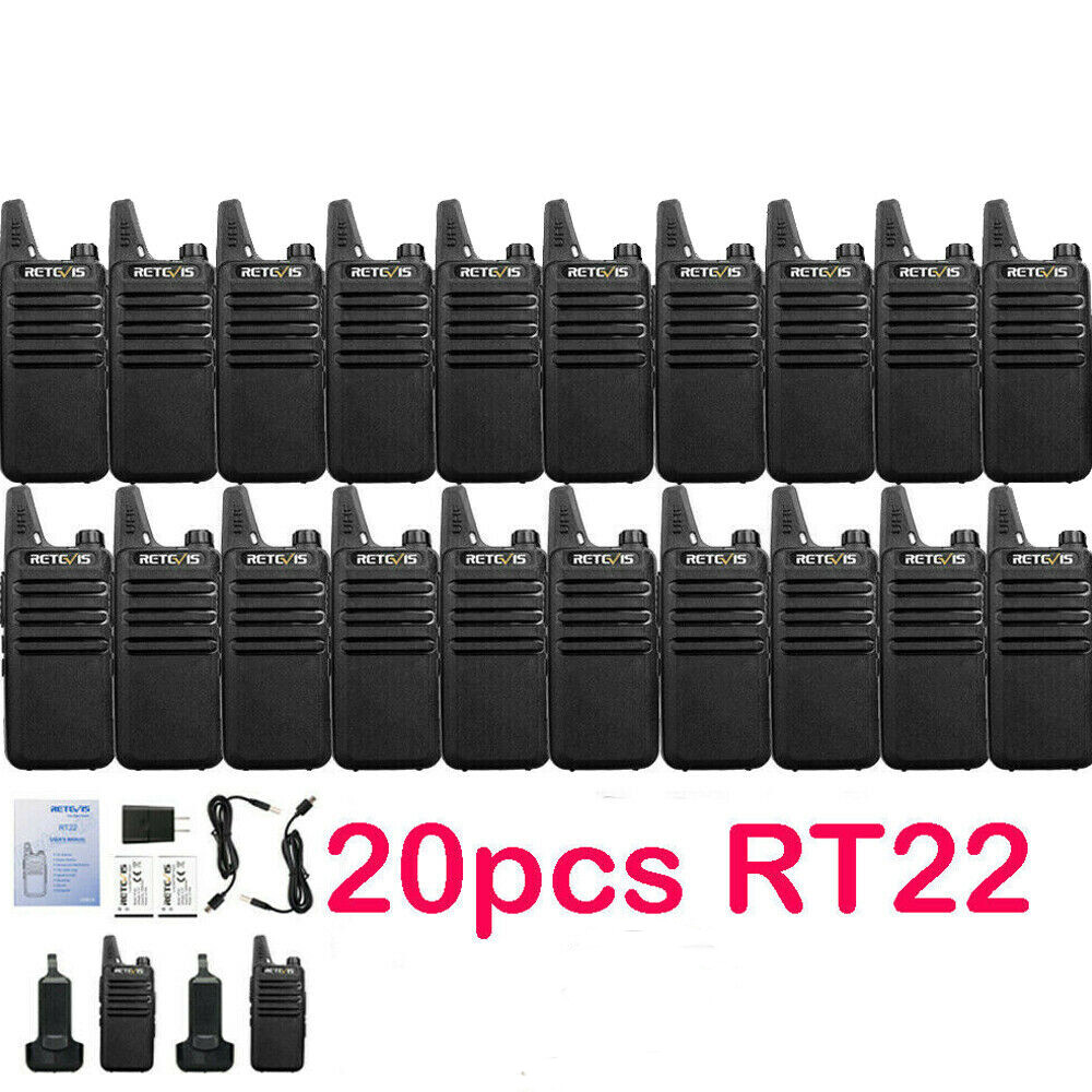 20*Retevis RT22 UHF Walkie Talkies 2 Way Radio 16CH for Hospital/School/Factory