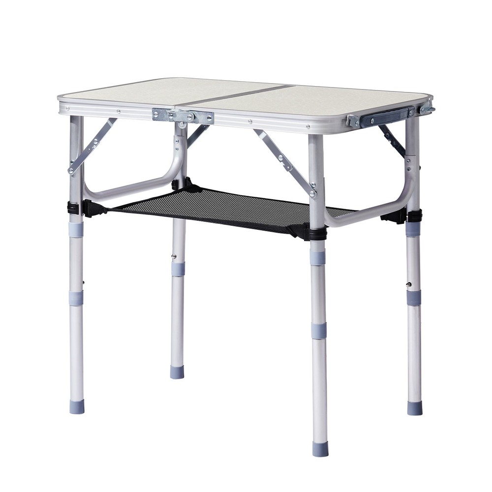 Small Aluminum Foldable Lightweight Patio Side Table with Carry Handle