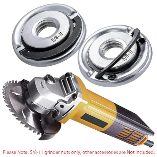 2Pcs Angle Grinder Flange Nuts with 5/8-11 Inch Thread, Quick Change Grinder