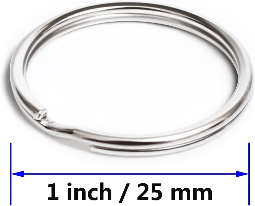 Prudance 100PCS Key Rings Metal Round Split Ring - Bulk Pack 100PCS, Silver