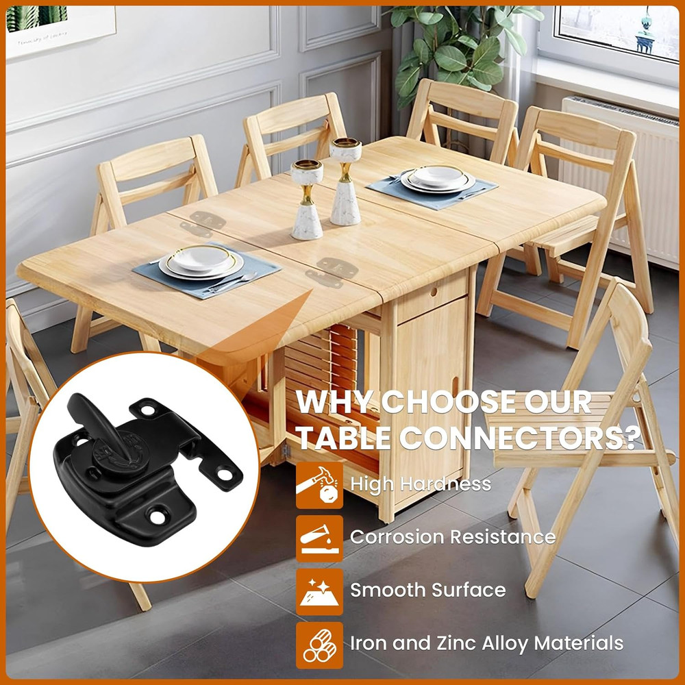 6 Sets Table Leaf Latch Lock Hardware Heavy Duty Dinging Training Foldable Table