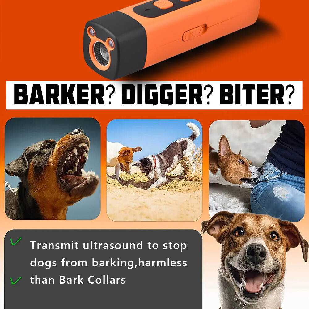 Ultrasonic Dog Bark Deterrent Behavior Corrector Stop Barking/Jumping Flashlight
