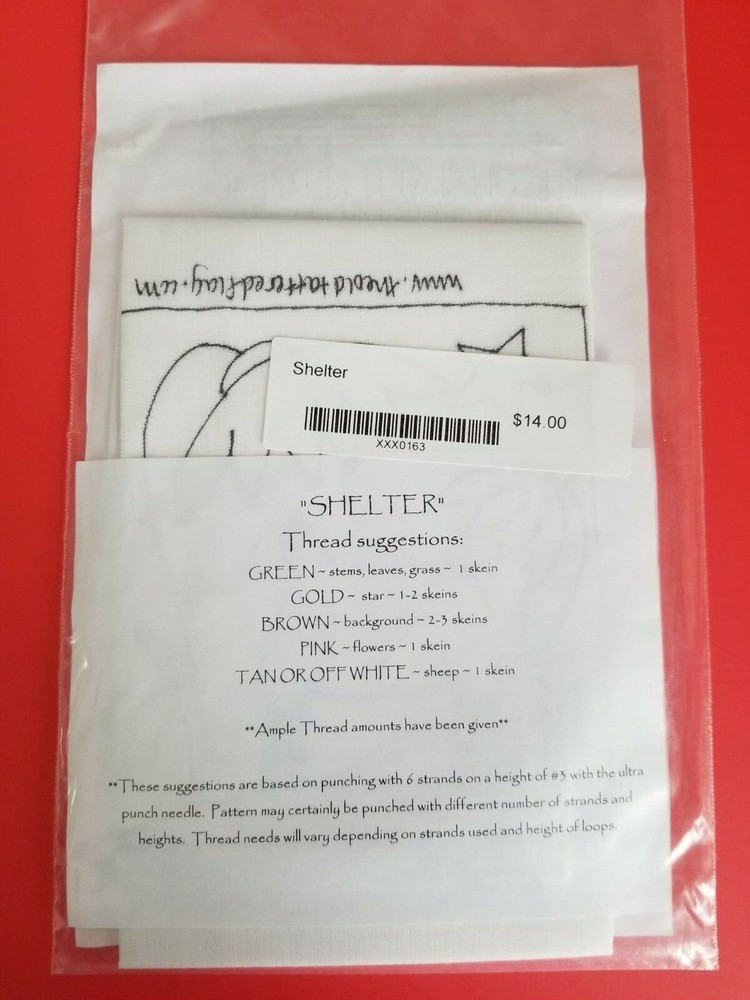 The Old Tattered Flag Punch Needle pattern ~ Shelter