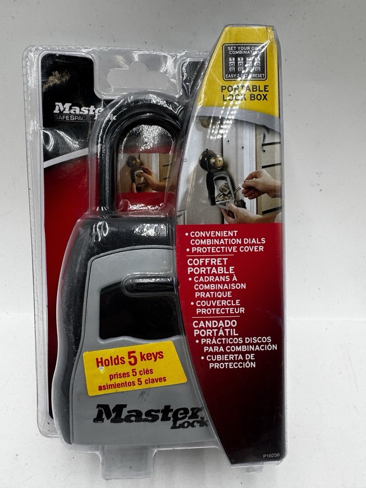 Master Lock 5400D Portable Combination Lock Box  Black Silver New Sealed