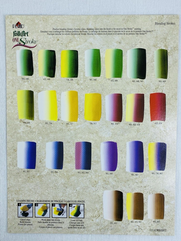 Basic Strokework Folkart One Stroke Worksheet Pack Plaid #1011 (2002)