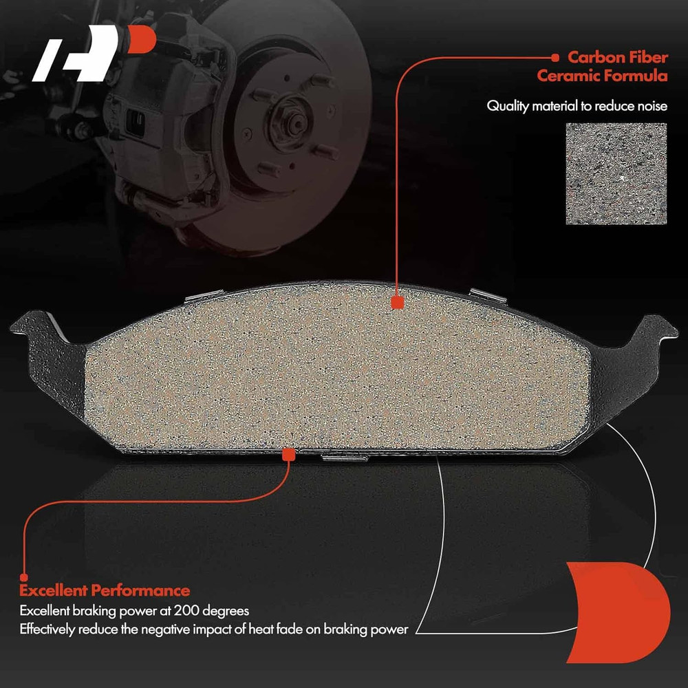 Front Ceramic Disc Brake Pads Set Compatible with Select Chrysler, Dodge and Ply
