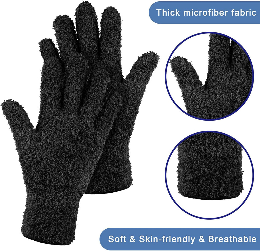 6 Pairs Microfiber Dusting Gloves, Dusting Cleaning Gloves Microfiber Gloves ...