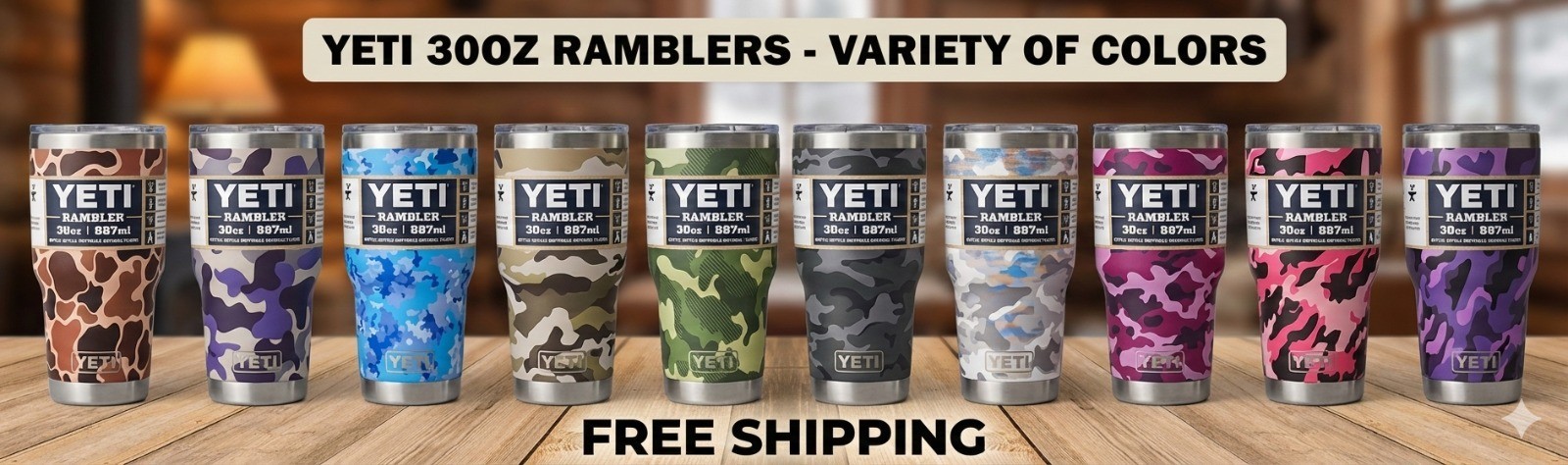 Yeti Rambler 30oz Tumbler CAMO LIMITED EDITION, 10 COLORS TO CHOOSE