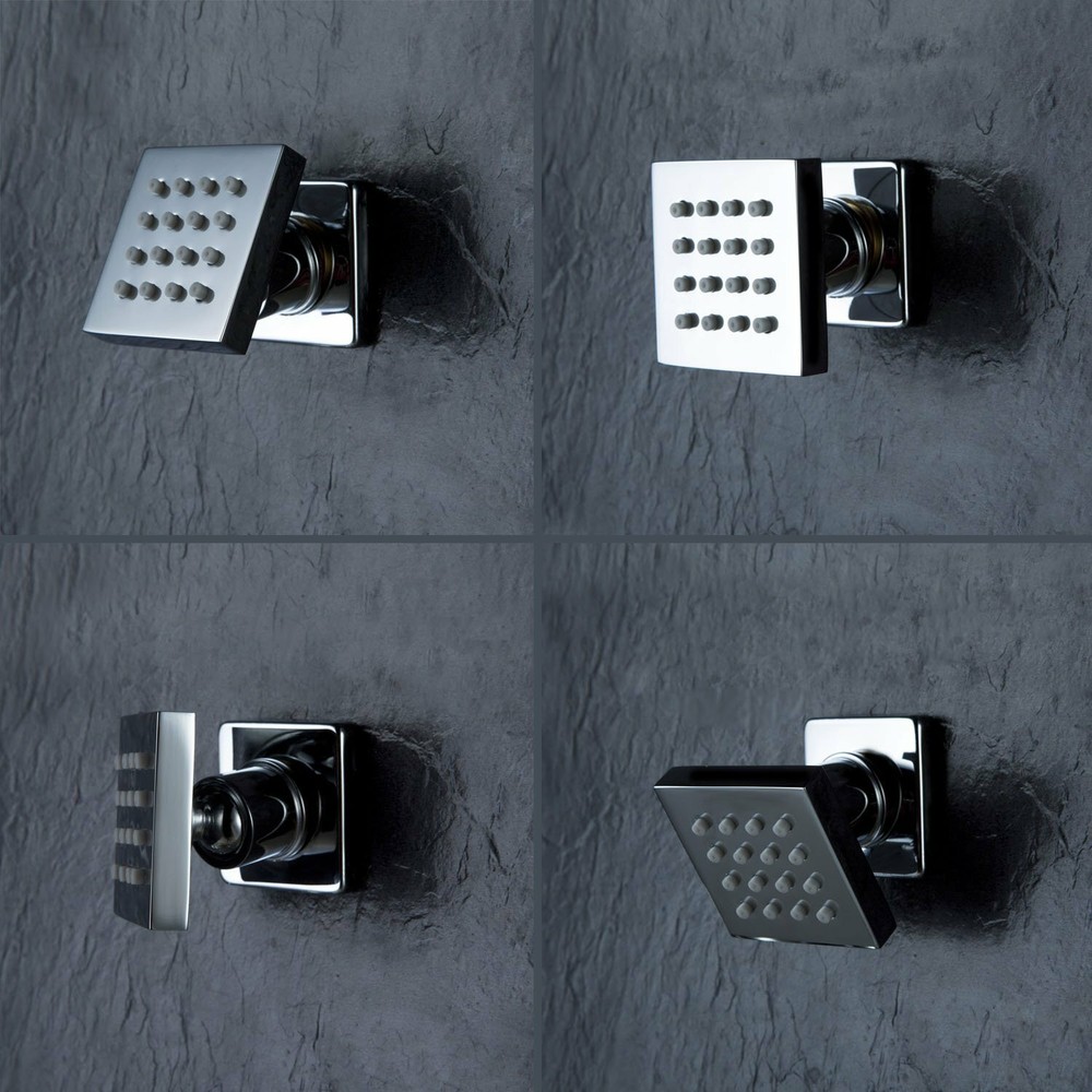 Bathroom Shower Head Set 12" Water Power LED (Ceiling) Rainfall Spray - Chrome