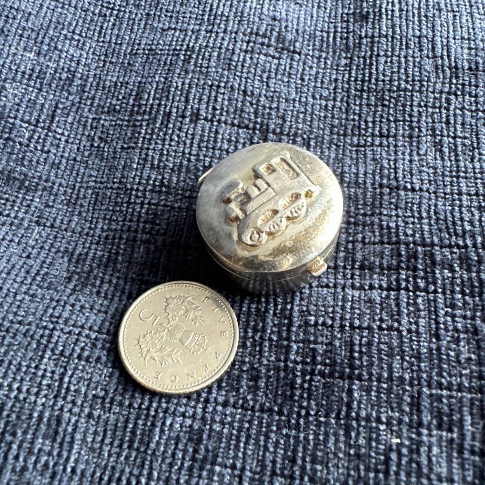 sterling silver train pill box